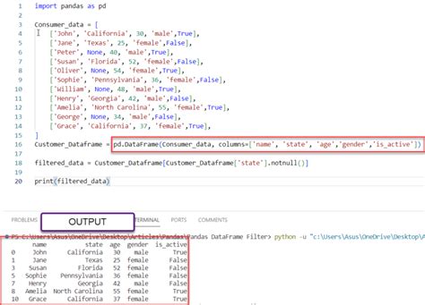 how to filter data frame in python