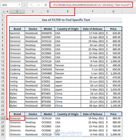 how to filter different rows in excel