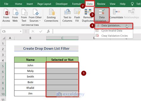 how to filter drop down list in excel