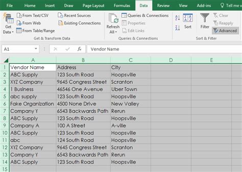 how to filter duplicates in excel column