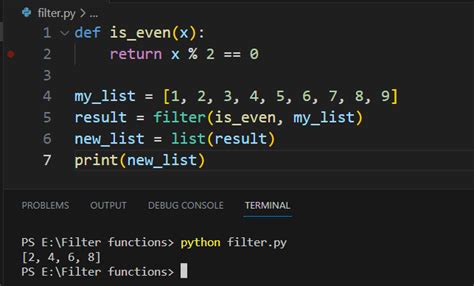 how to filter in python list