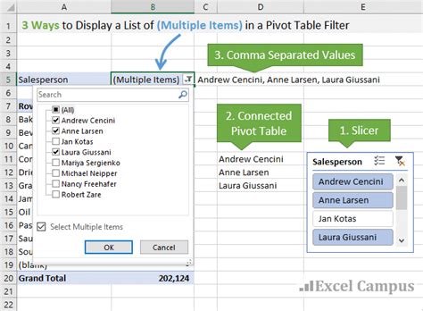how to filter multiple tables in excel
