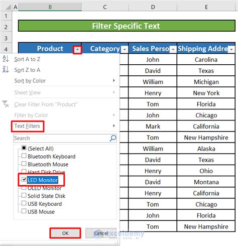 how to filter multiple words in excel