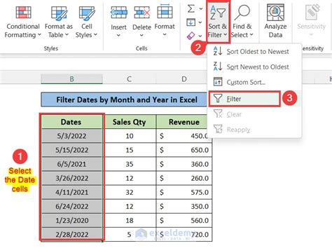 how to filter only year from date in excel
