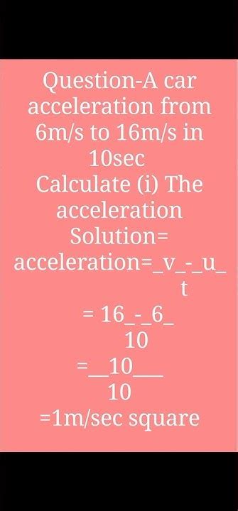how to find acceleration in physics class 9