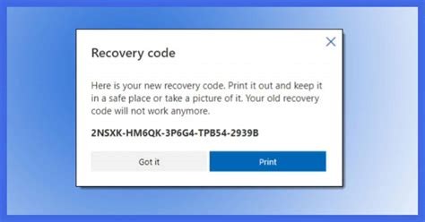 how to find account recovery code