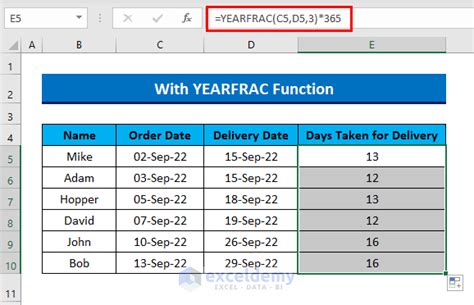 how to find aging days in excel