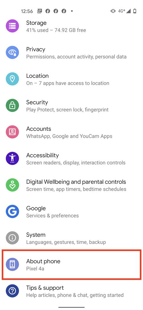 how to find android phone model number