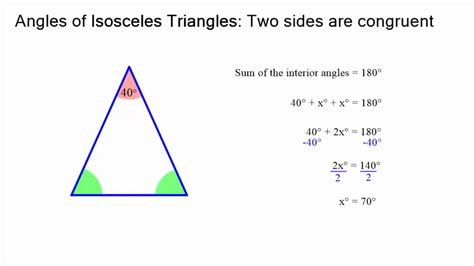 how to find angle of isosceles triangle with 2 sides