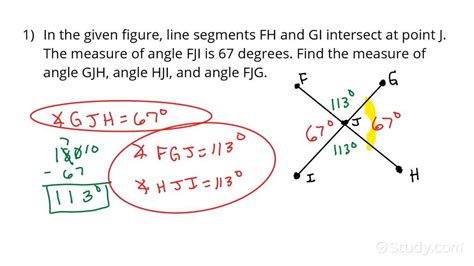 how to find angles of two intersecting lines