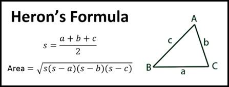 how to find area of a triangle by heron's formula