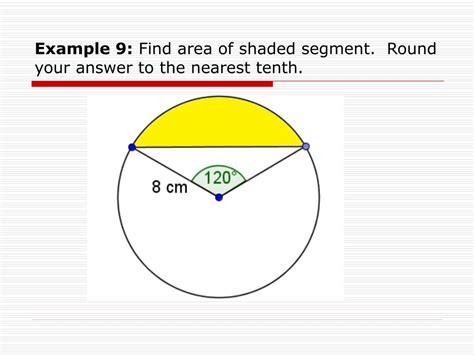 how to find area of shaded segment in a circle