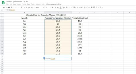 how to find average in google spreadsheets