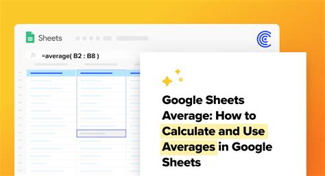 how to find average of data on google sheets