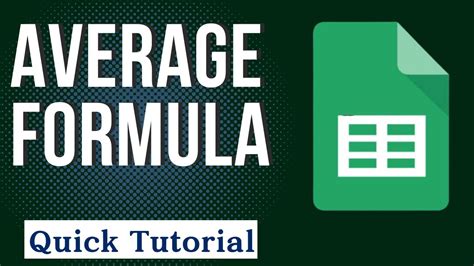 how to find average on google docs