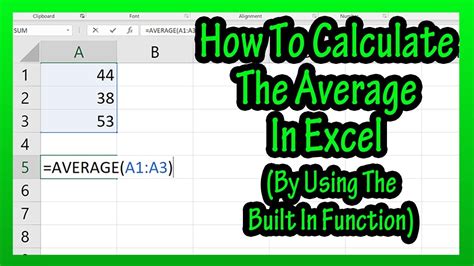 how to find average value on excel
