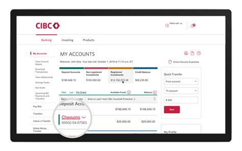 how to find branch number cibc online