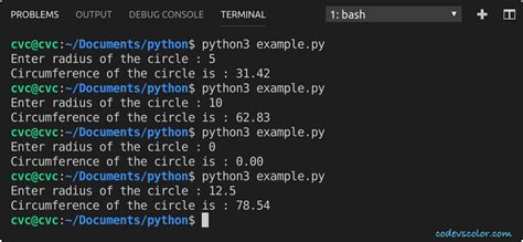how to find circumference of circle in python