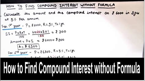how to find compound interest without using formula