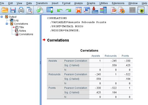 how to find correlation between two variables in spss