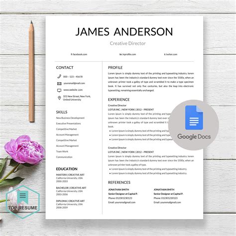 how to find cv template in google docs