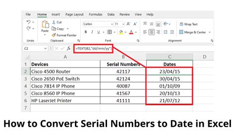 how to find date serial number in excel