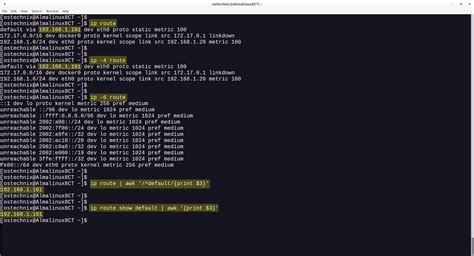 how to find default gateway in linux