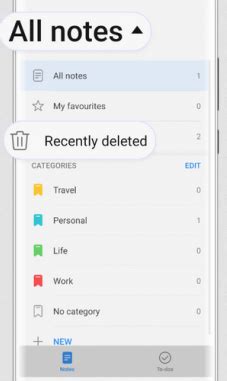 how to find deleted notes on android