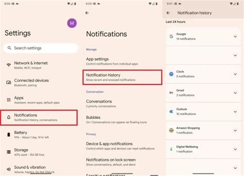 how to find deleted notifications on android