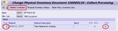 how to find deleted physical inventory document number in sap