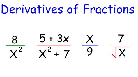 how to find derivatives of fractions