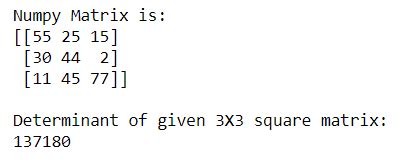 how to find determinant of 3x3 matrix in python without numpy