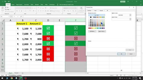 how to find difference of two columns in excel