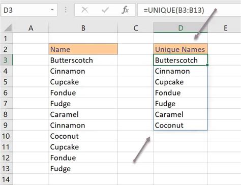 how to find different names in excel