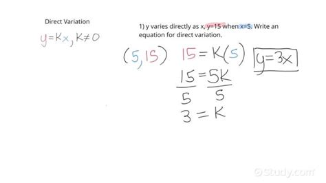 how to find direct variation with ordered pairs