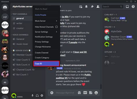 how to find discord server code
