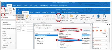 how to find distribution list in outlook