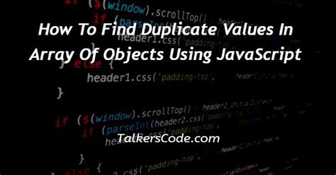 how to find duplicate keys in object array using javascript
