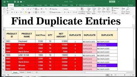 how to find duplicates in excel column using formula