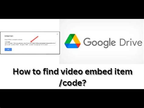 how to find embed code on google drive
