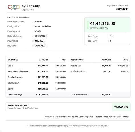 how to find fixed and variable pay in payslip