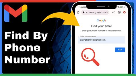 how to find gmail account using mobile number