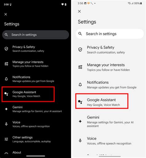 how to find google assistant settings on android