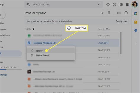 how to find google drive trash