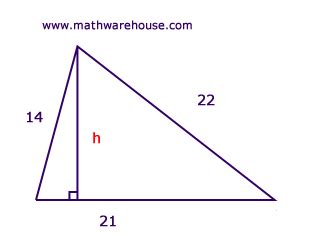 how to find height of a triangle when area is given