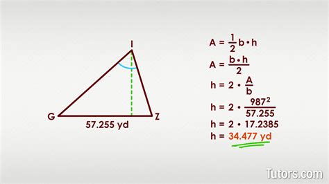 how to find height of triangle without area calculator