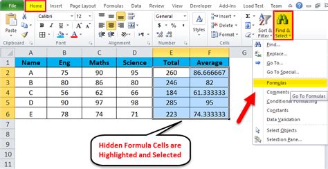 how to find hidden calculations in excel