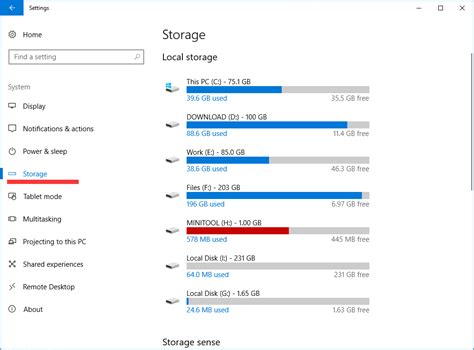 how to find hidden disk space in windows 10