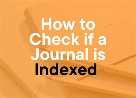 How To Find If A Journal Is Indexed