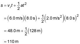 how to find initial velocity with acceleration distance and time